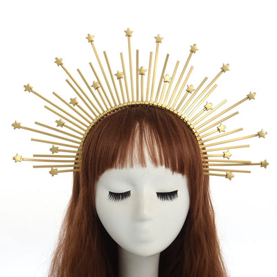 Diadema Gótica con Halo Dorado Exagerado - Image 16