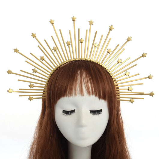 Diadema Gótica con Halo Dorado Exagerado - Image 16