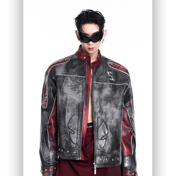Chaqueta de Cuero para Motociclista Invierno Premium