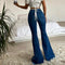 Pantalones Vaqueros Elásticos Acampanados con Detalles Rotos