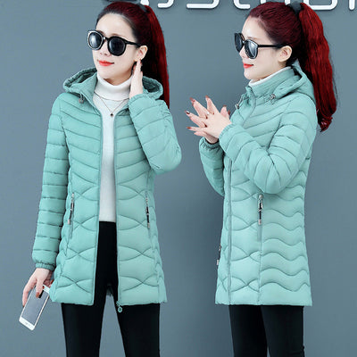 Chaqueta Acolchada Slim de Algodón para Mujer - Largo Medio - Image 8