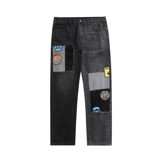 Jeans Guochao con Bordado de Patrón Callejero para Hombre - Image 3