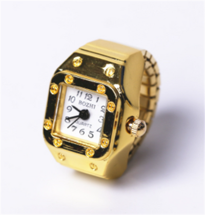 Reloj Anillo Cuadrado Dorado de Diseño Minimalista Elegante - Image 4
