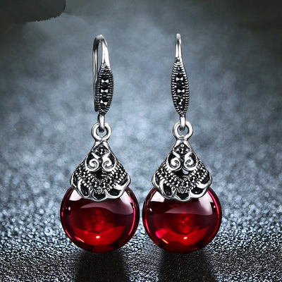 Pendientes Vintage de Granate Redondo - Image 8