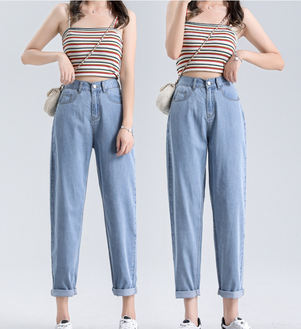 Jeans Holgados de Cintura Alta en Tencel - Comodidad Total