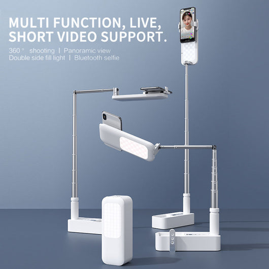 Soporte Selfie Portátil con Luz LED y Control Bluetooth Plegable