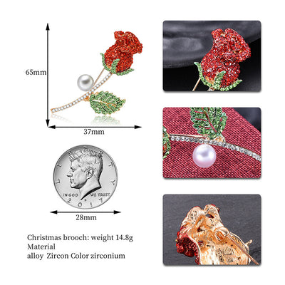 Broche Corsage Gota de Aceite con Diamantes en Aleación de Zinc - Image 6