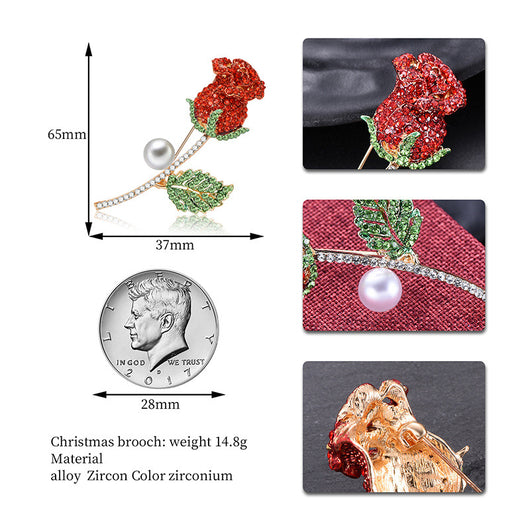 Broche Corsage Gota de Aceite con Diamantes en Aleación de Zinc - Image 6