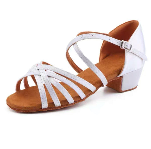 Zapatos de Danza Infantil con Tacón Medio - Suela Blanda Blanca - Image 11