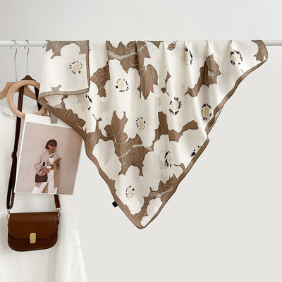 Pañuelo Cuadrado Estampado Floral para Mujer Estilo Artístico Retro - Image 12