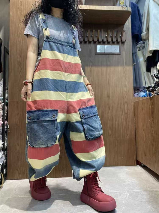 Mono Corto Denim Tallas Grandes con Tirantes e Impresión - Image 13