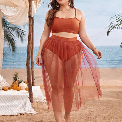 Traje de Baño Bikini Talla Grande con Falda de Gasa - Image 13