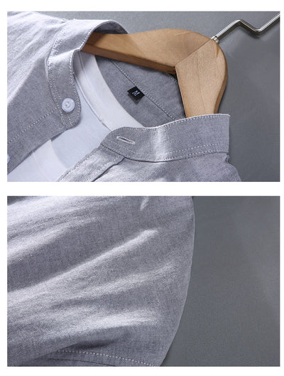 Camisa Manga Larga Cuello Alzado Hombre Primavera Otoño - Image 17