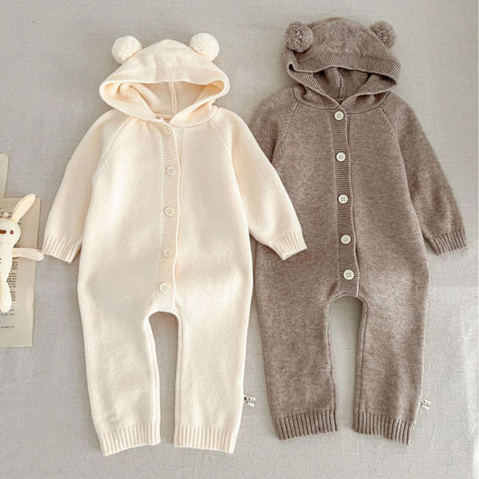 Pijama Enterizo con Capucha de Orejas de Osito Estilo Occidental - Image 3