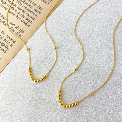 Collar de Oro 18K Chopin con Dije de Cuentas de la Suerte - Image 5