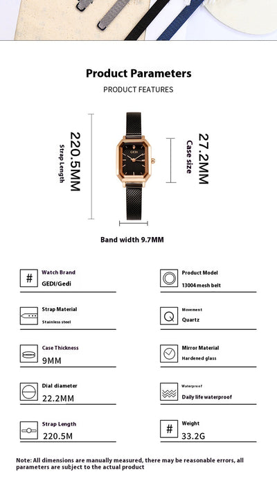 Reloj Cuadrado Retro Casual Versátil para Mujer - Image 10