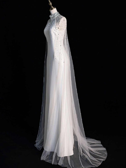 Vestido de Novia Blanco Satén Sirena - Elegancia Clásica para tu Día Especial - Image 5