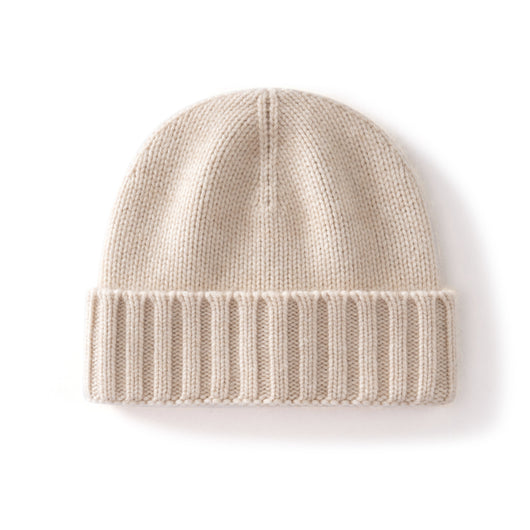 Gorro de Cachemira con Rayas Gruesas Unisex - Tejido Reforzado