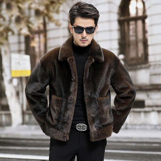 Abrigo de Chenilla con Pelaje para Hombre - Image 2