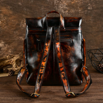 Mochila Casual de Cuero Genuino Estilo Retro Neutro - Image 4