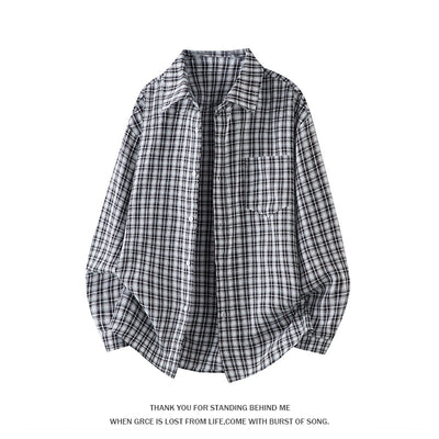Camisa Casual de Cuadros Manga Larga Talla Grande para Hombre - Image 4