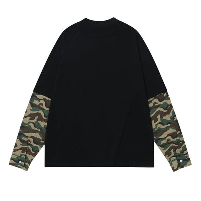 Playera Suelta de Manga Larga con Parches de Camuflaje para Hombre - Image 16