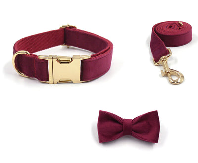 Collar de Terciopelo Borgoña para Perros - Suave y Elegante - Image 9