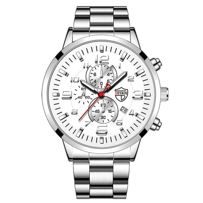 Reloj para Hombre con Esfera Dorada Grande, Calendario Luminoso y Correa de Acero - Image 2