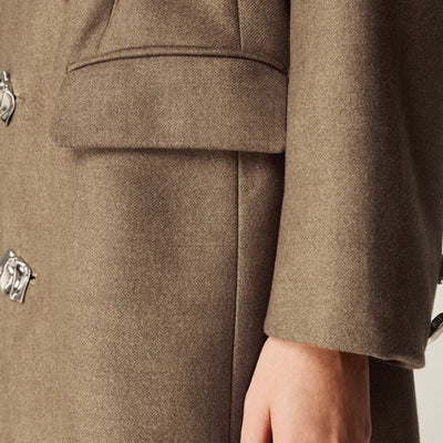 Abrigo Clásico Retro Marrón para Otoño e Invierno - Image 13