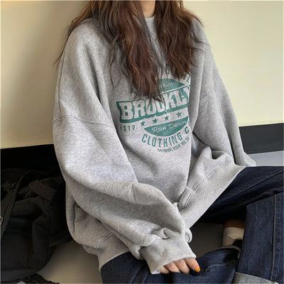 Chamarra Sudadera Mujer Estilo Harajuku Otoño Suelta Sin Capucha - Image 12
