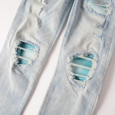 Jeans Skinny Ajustados con Roturas y Tela Elástica para Hombre - Image 3
