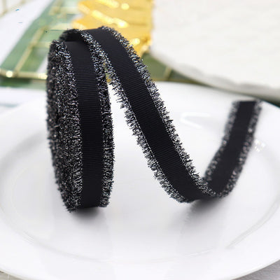 Cinta Decorativa para Regalos Bodas Oro y Plata con Flecos y Moño - Image 7