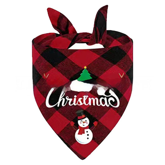Pañuelo Triangular Navideño para Mascotas a Cuadros - Image 11