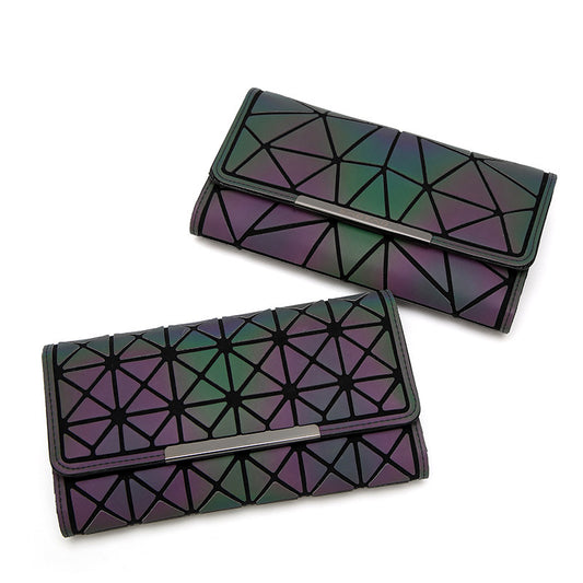 Cartera Larga para Mujer con Diseño Geométrico y Cierre Luminoso - Image 2