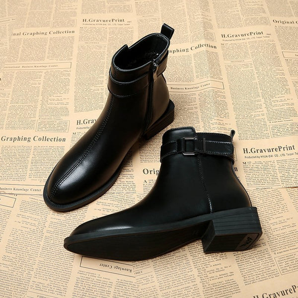 Botas Martin Vintage de Caña Media con Punta Redonda