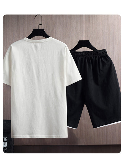 Conjunto Deportivo Hombre: Camiseta Cuello Redondo + Short Suelto Algodón 100% - Image 12