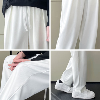 Pantalón Blanco Hombre Corte Recto Amplio Drapeado - Image 5