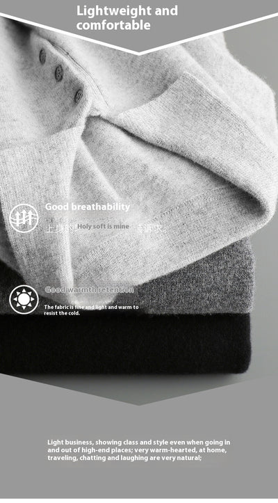 Suéter Polo de Lana para Hombre - Comodidad Casual Premium - Image 17