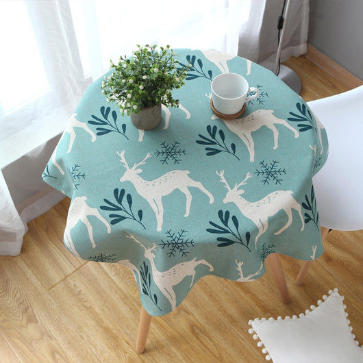 Mantel Redondo Moderno de Algodón y Lino para Mesa de Centro - Image 15