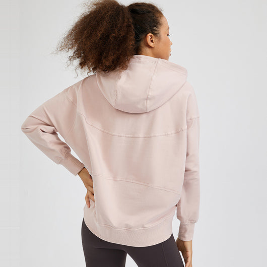 Sudadera Hoodie Oversize de Color Liso con Hombros Caídos - Image 6