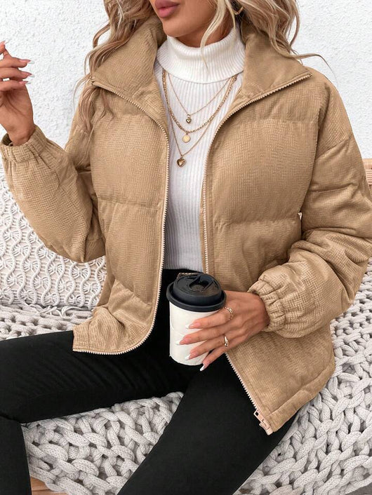 Abrigo de Pana Grueso Talla Grande para Mujer - Image 34