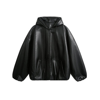 Chaqueta de Cuero Retro Americana con Capucha para Hombre - Image 12