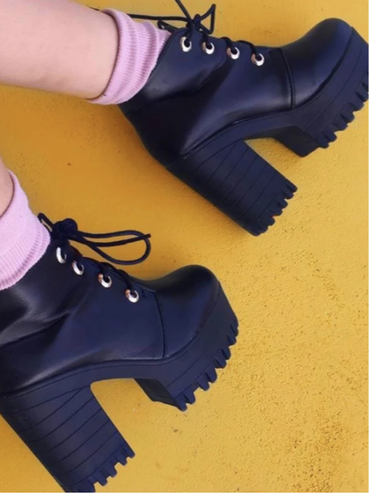 Botines de Tacón Grueso Alto