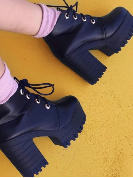 Botines de Tacón Grueso Alto