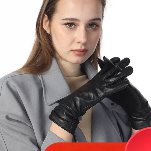 Guantes de Cuero para Motocicleta Invierno Mujer - Abrigo Térmico Reforzado