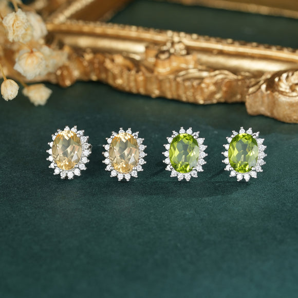 Aretes de Plata 925 con Topacio Natural y Peridoto - Joyería Fina de Lujo