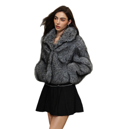 Chaqueta Cálida de Cuello Solapa con Pelaje para Mujer - Image 5