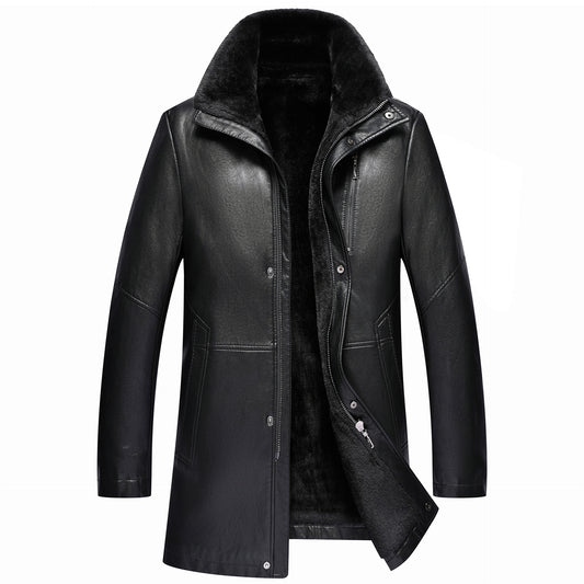 Chaqueta de Cuero Premium para Hombre con Forro Polar Grueso - Image 2