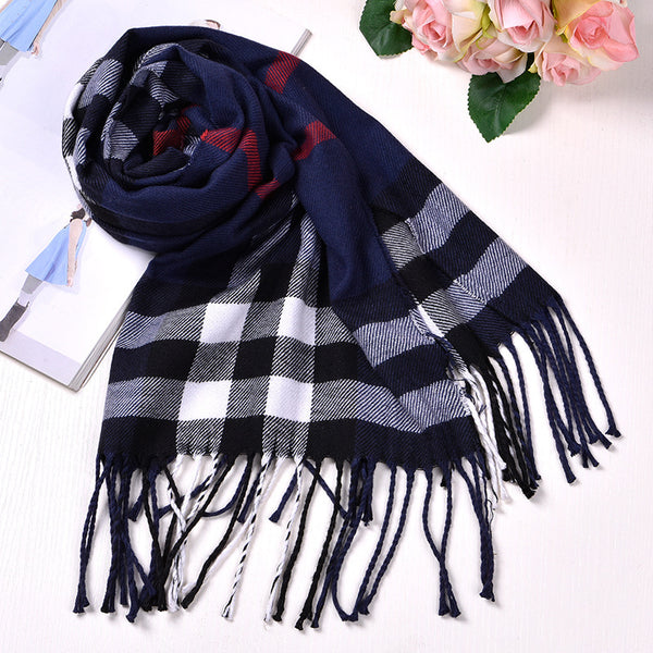 Bufanda Escocesa de Invierno Estilo Británico