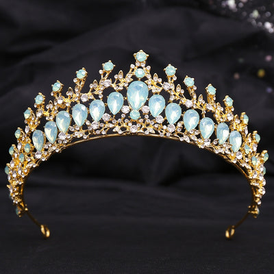 Corona Nupcial de Cristal Verde Brillante con Aleación y Incrustaciones - Image 62